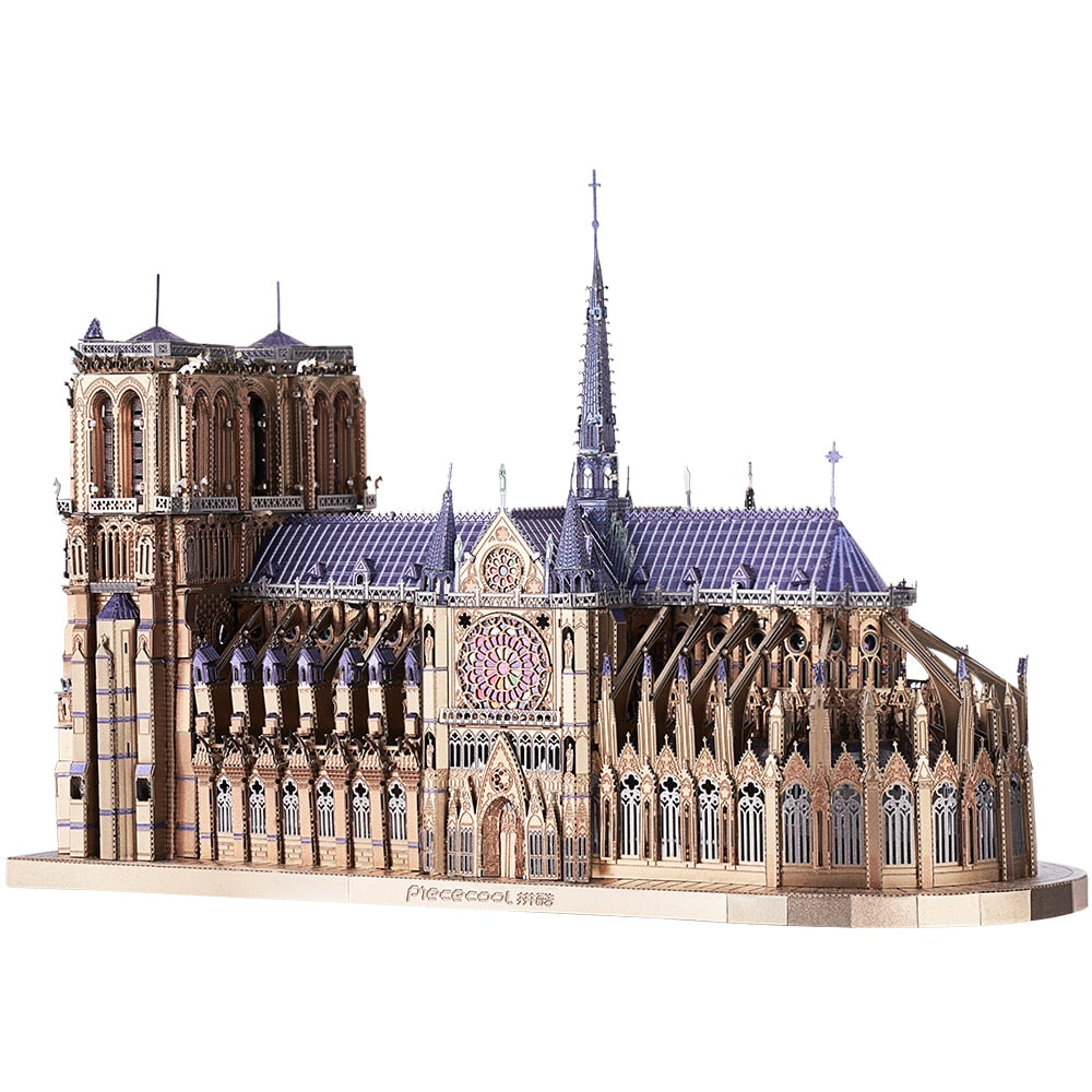 Piececool 3D Metal Puzzles Jigsaw, Notre Dame Cathedral Paris Model Building