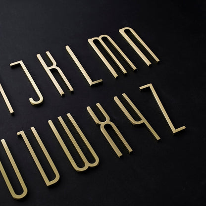 Letter A to Z Golden Brass Letters House Door Address Signs
