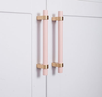 Messa Handle - Macaron color/White Wood+Brass Luxury