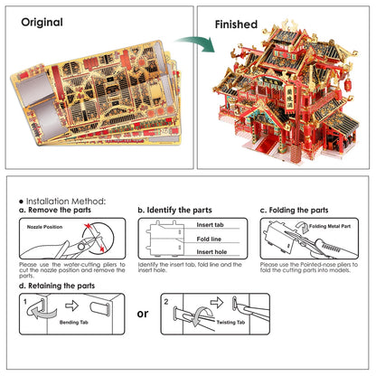 Piececool 3D Metal Puzzle -Restaurant Assemble Jigsaw Toy ,Model Building