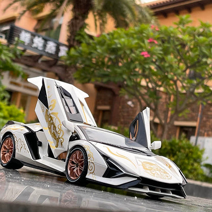 Large Size 1:18 SINA Sports Car Alloy Car Model Simulation