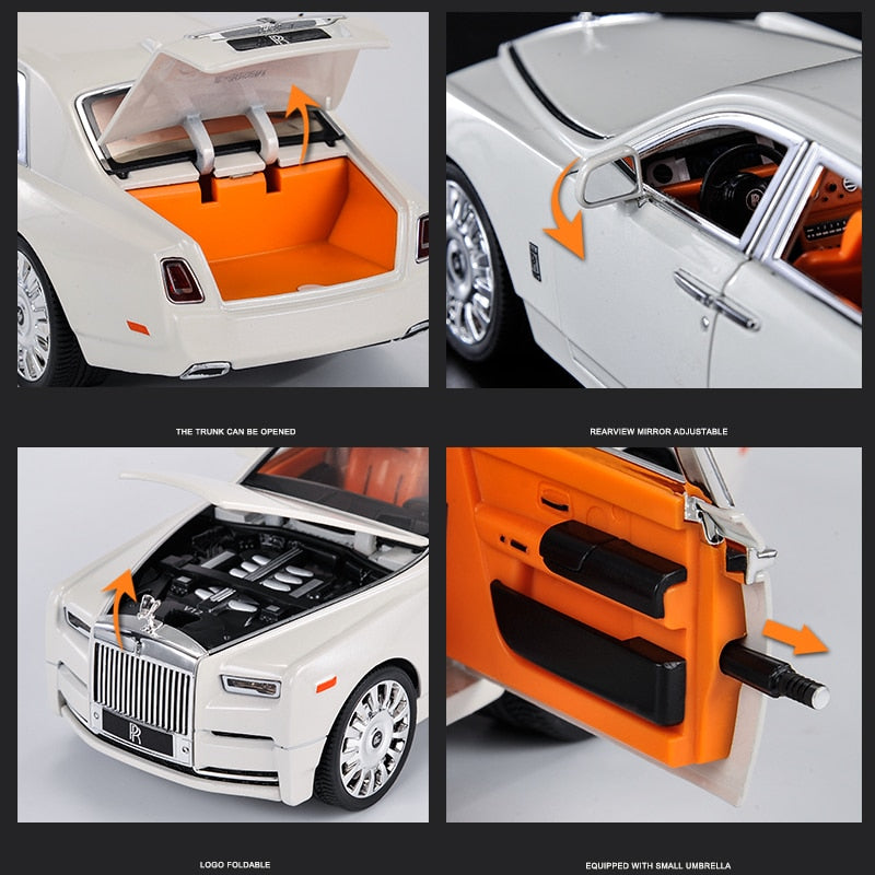 AWA Car Model Simulation 1/18 Rolls-Royce Phantom Alloy Luxury Car Model Diecast Metal Toy Vehicles Car Model Simulation Light Kids Gift 2022