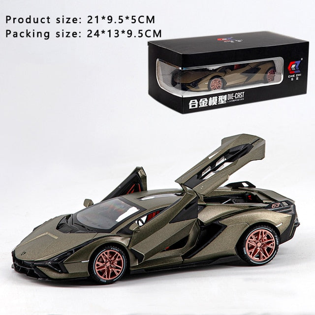 1:24 Simulation Lamborghinis Lightning Sian Alloy Car Model