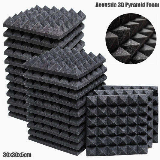 12/24Pcs 30x30x5cm Studio Acoustic Foam Panels