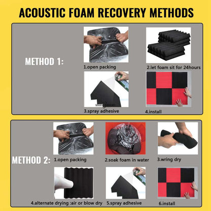 24PCS 300x300x25mm Studio Acoustic Foam SoundProofing Acoustic Panel