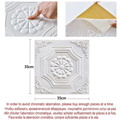 3D Wallpaper - Stickers Self-Adhesive Foam Panel Home Decor Wall Art 20Pcs 35X35CM