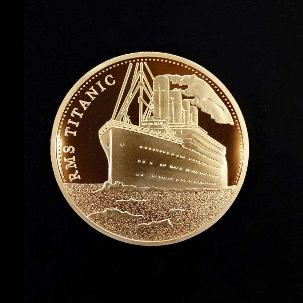 Gold Plated Coin Titanic Ship