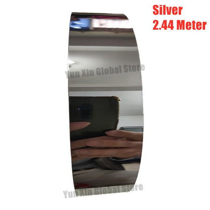 1 Roll Mirror Wall Sticker Stainless Steel Decorations