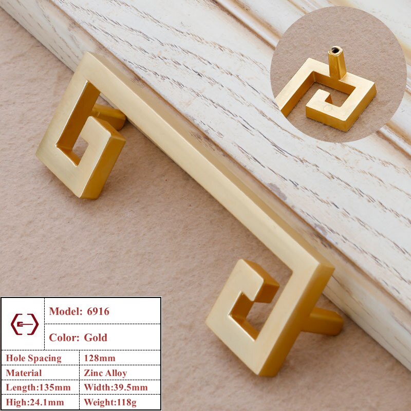 Rita Handle - Luxury Gold Handles Zinc Alloy