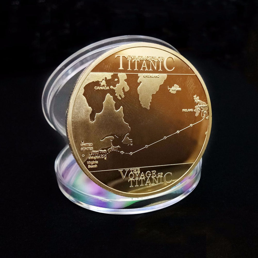 Gold Plated Coin Titanic Ship